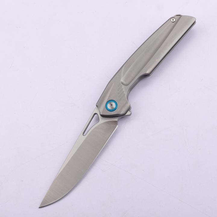 New Manual Folding Knife D2 Steel Blade Full T4C Titanium Handle Pocket Camping Outdoor Knife DF47