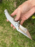 8'' New VG10 Blade Full T4C Titanium HandleFolding Camping Outdoor Utility Pocket Knife VTF200