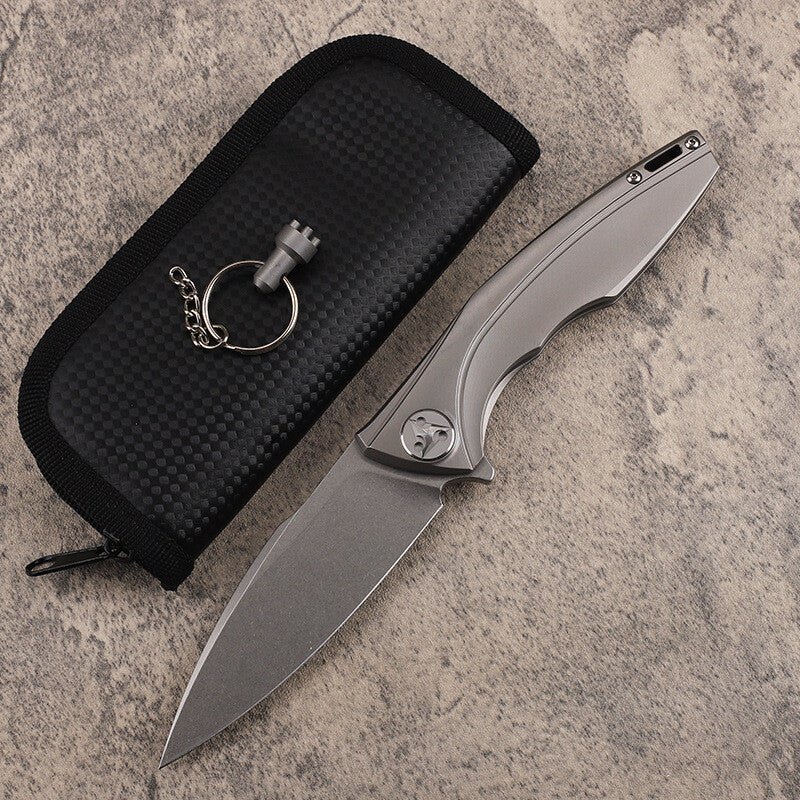 New Fast Opening M390 Steel Blade Full T4C Titanium Handle  Pocket Camping Utility Folding Knife VTF160