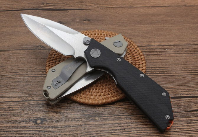 New Manual Folding Knife D2 Blade G10 Handle Pocket Camping Tool Knife DF160