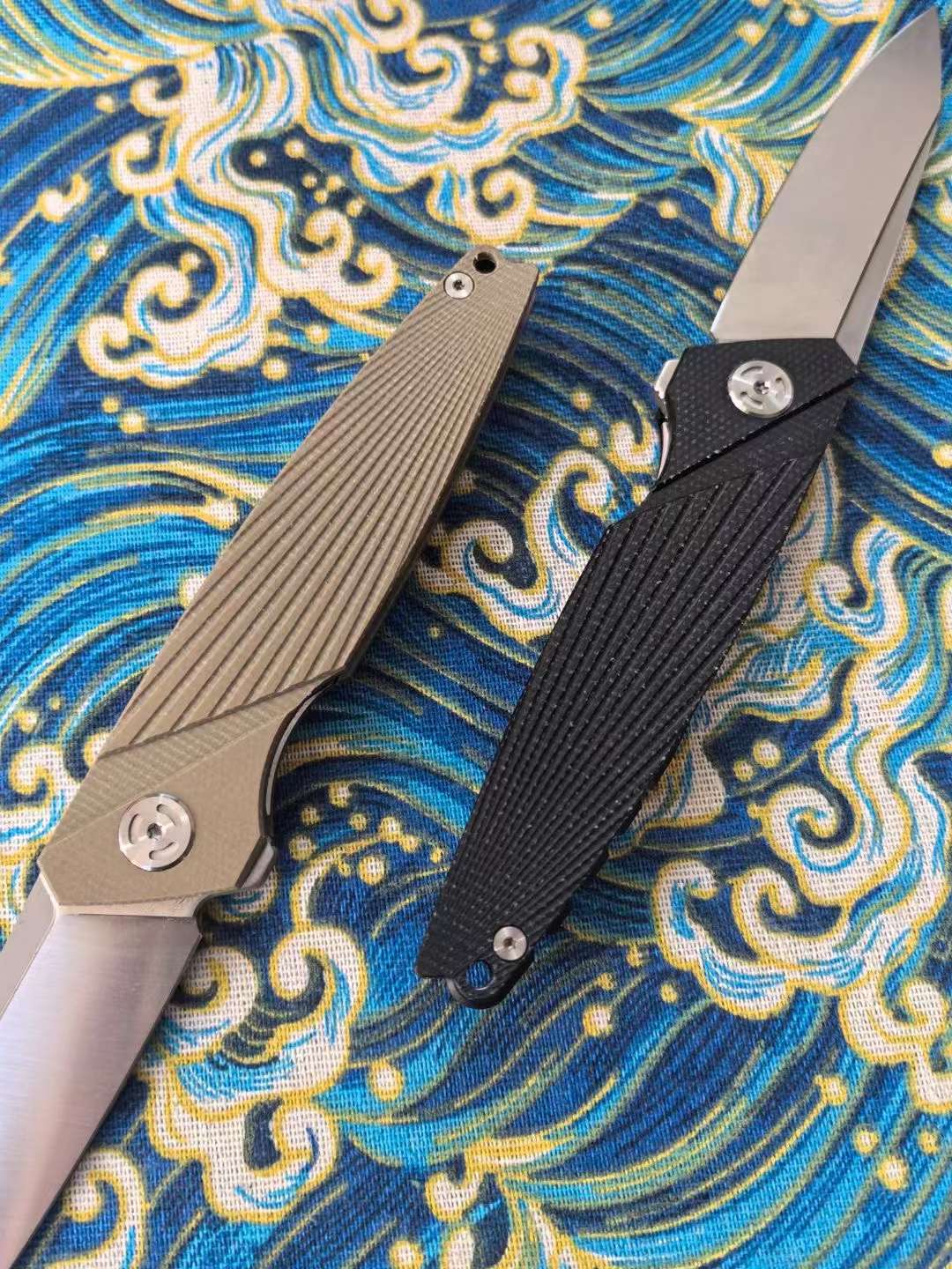 8"New 14C28N Blade Linen Handle Pocket Folding Camping Outdoor Tool Knife VTF133