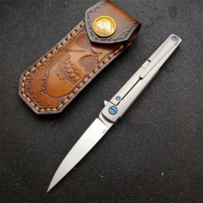 7'' New M390 Blade Full TC4 T4C Handle Camping Tool Folding Knife VTF179