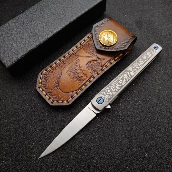 7'' New M390 Blade Full TC4 T4C Handle Camping Tool Folding Knife VTF179