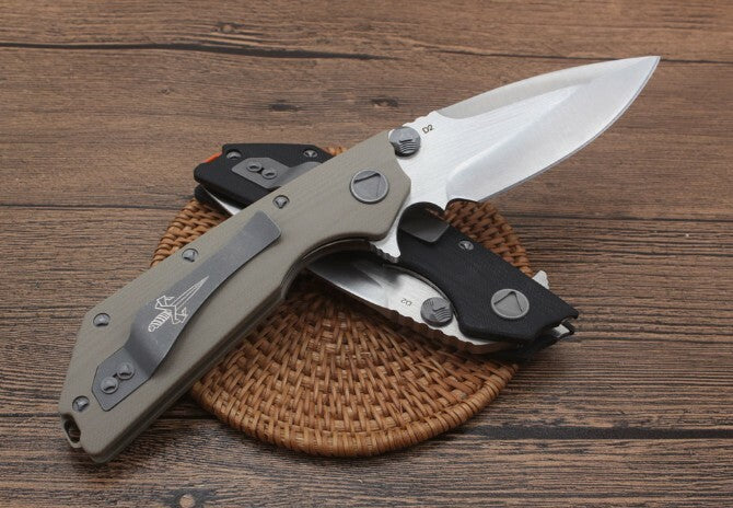 New Manual Folding Knife D2 Blade G10 Handle Pocket Camping Tool Knife DF160