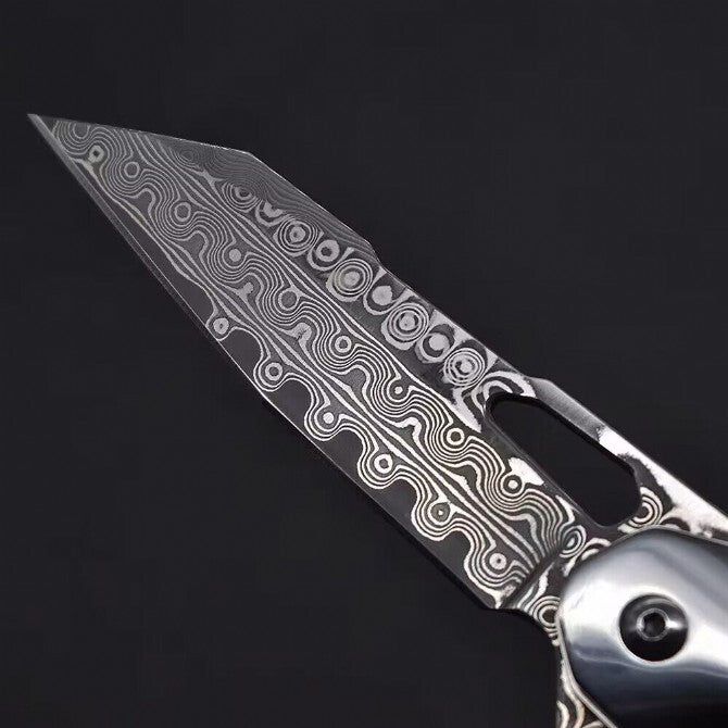 8'' New Folding Knife VG10 Damascus Blade Wood Handle Camping Knife VTF115