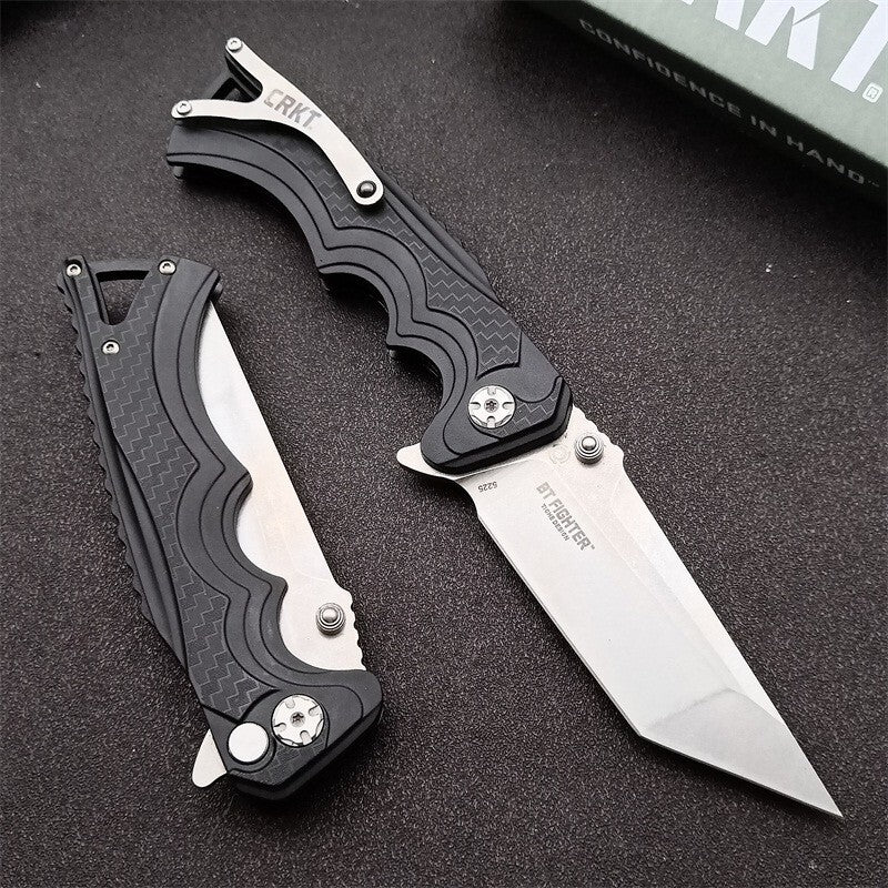 9'' New 8cr13mov Blade Fiber glass Handle Folding Camping Outdoor Knife VT5225