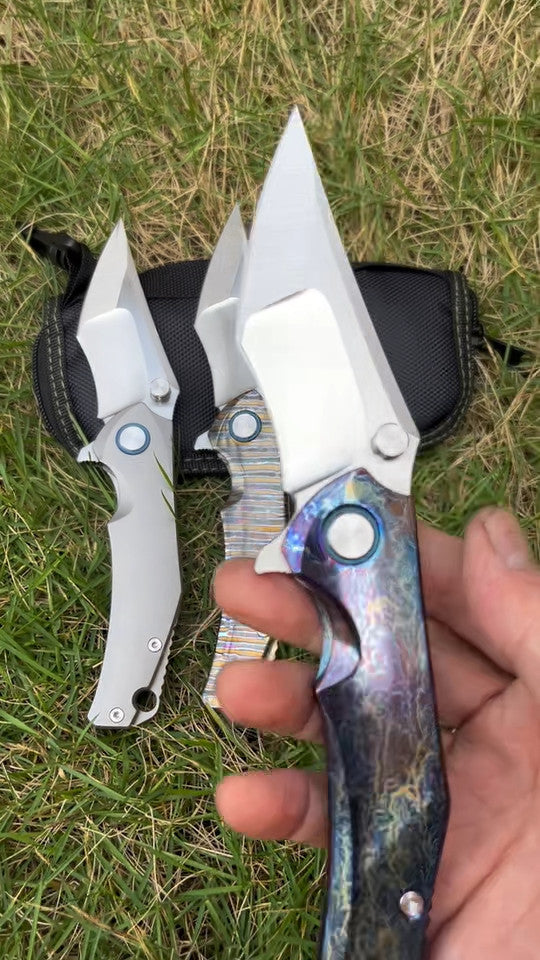 8'' New VG10 Blade Full T4C Titanium HandleFolding Camping Outdoor Utility Pocket Knife VTF200