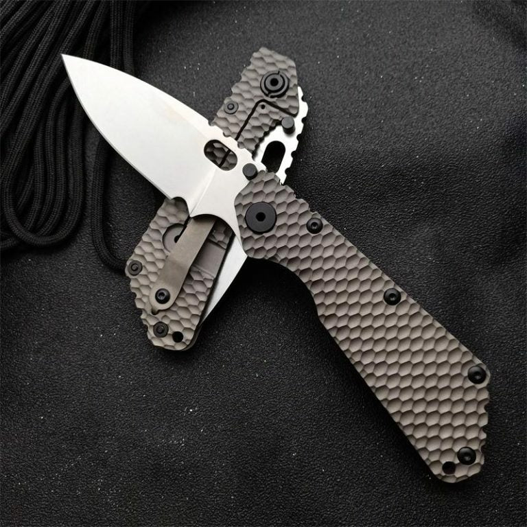 New CNC Stone Wash D2 Steel Blade Full T4C Titanium Handle Pocket Camping Utility Folding Knife DF186B