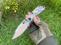 8'' New FoldingKnife Mirror Light D2 Blade Full T4C Titanium Handle Outdoor Utility PocketKnife DF11