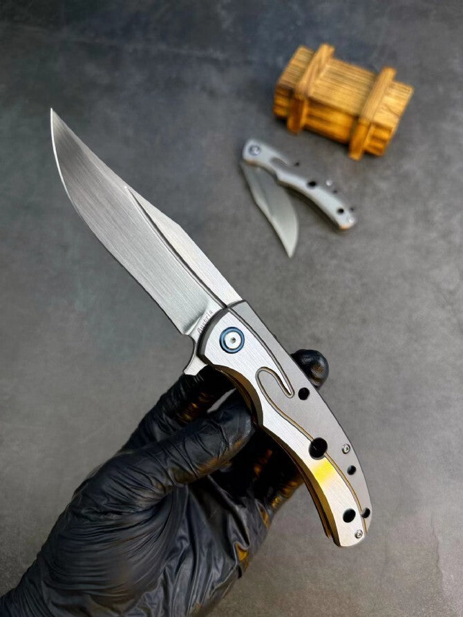 8.5'' New Folding Knife M390 Blade 420Z2 Steel Handle Camping Knife VTF48