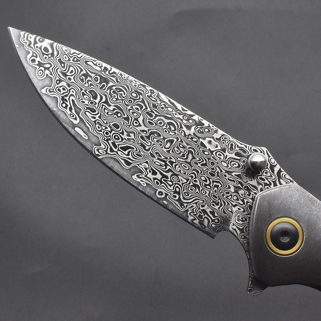 New Folding Knife VG10 Damascus Blade Wood Handle Outdoor PocketKnife VTF38