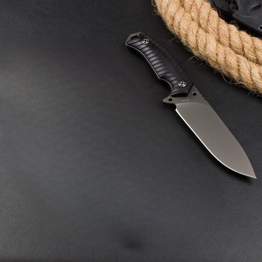 10'' New CNC DC53 Steel 5MM Blade G10 Handle Camping Outdoor Tool Knife VTH76