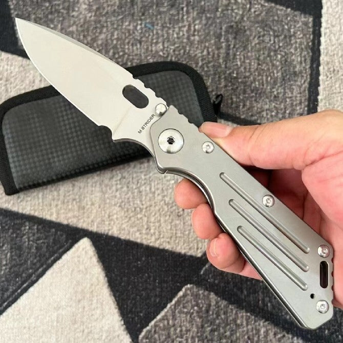 8''New CNC CPM154 Blade Full T4C Titanium Handle  Pocket Camping Outdoor Utility Folding Knife VTF36