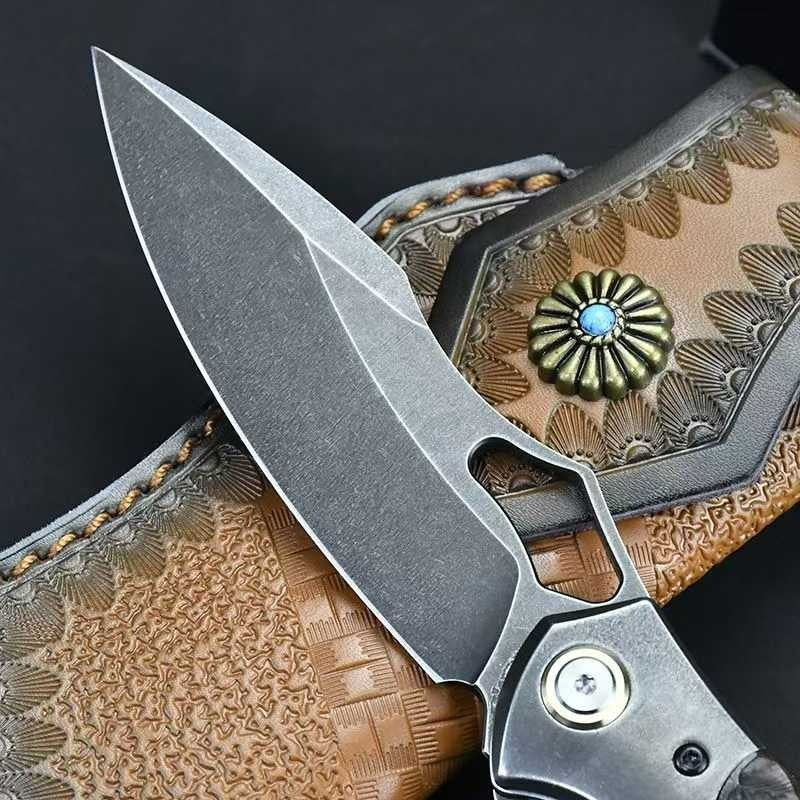 8.5'' New Manual Folding Knife UZI Steels Blade Ebony Handle Folding Knife VTF67
