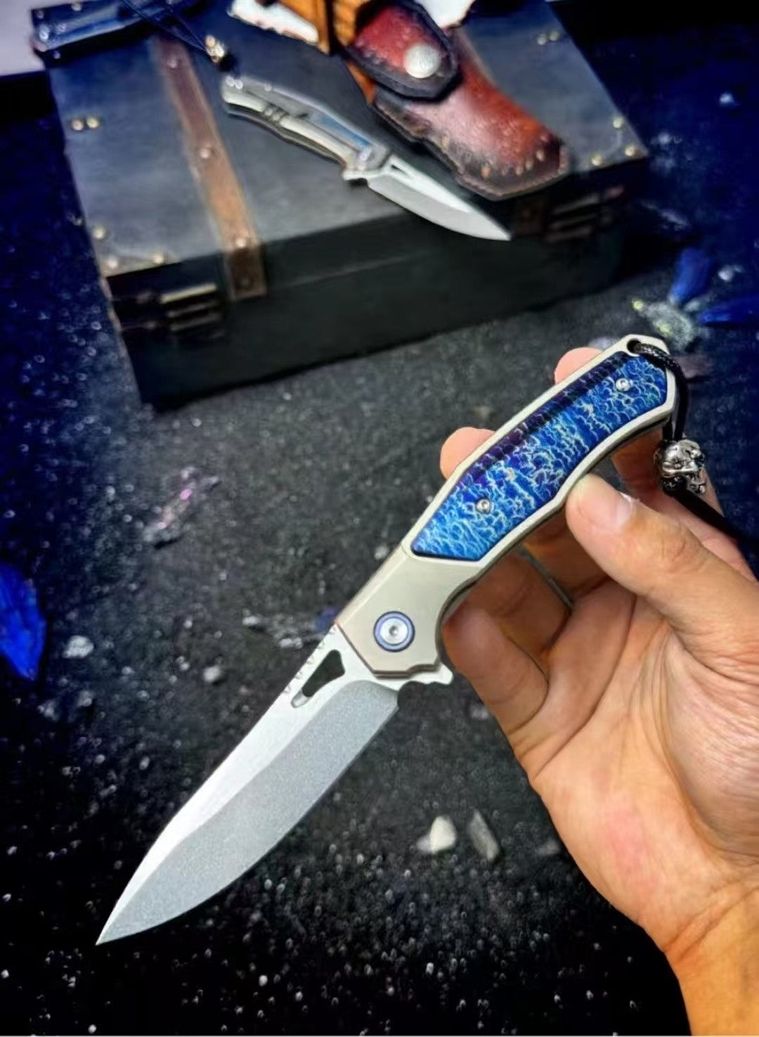 M390 Blade TC4 T4C Handle Collection Folding Outdoor Pocket Knife VTF111