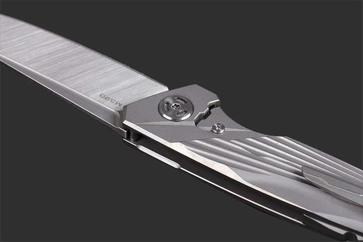 8'' New CNC M390 Steel Blade Full T4C Titanium Handle Pocket Camping Utility Outdoor Folding Knife DF96