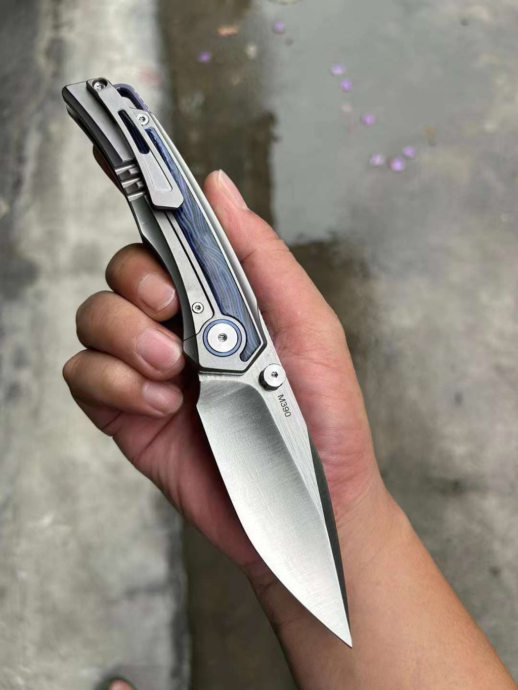 8.5'' New Folding Knife M390 Blade Full T4C Titanium Handle Pocket Camping Utility Outdoor Knife VTF26