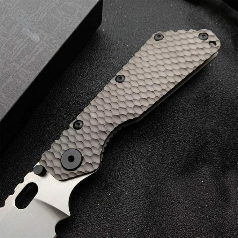 New CNC Stone Wash D2 Steel Blade Full T4C Titanium Handle Pocket Camping Utility Folding Knife DF186B