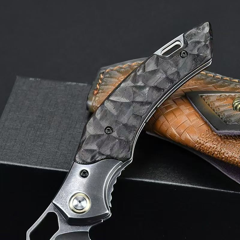 8.5'' New Wootz Steel Blade Wood Handle Camping Outdoor ToolFolding Knife VTF100