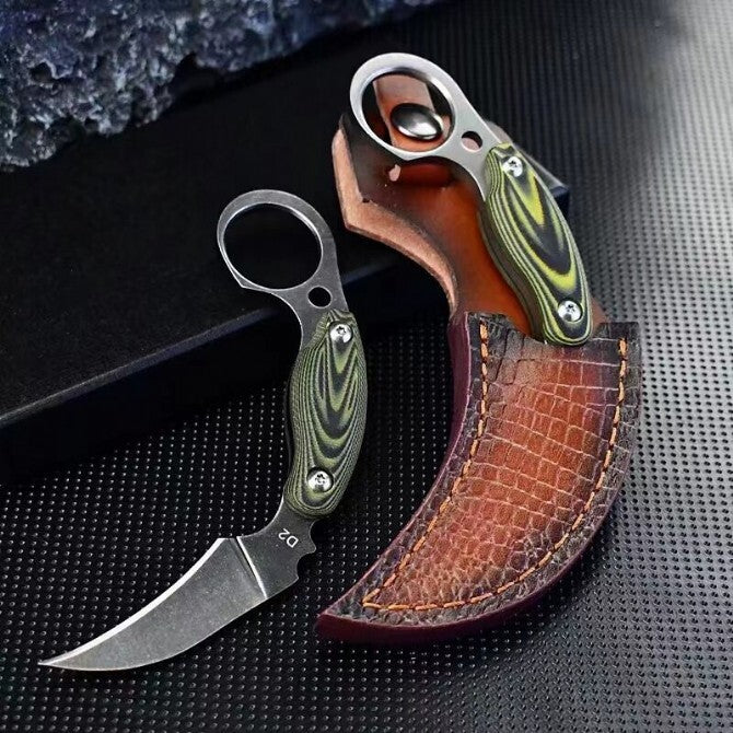 New Stone Wash D2 Fixed Blade G10 Handle Collection Claw Outdoor EDC Knife C12