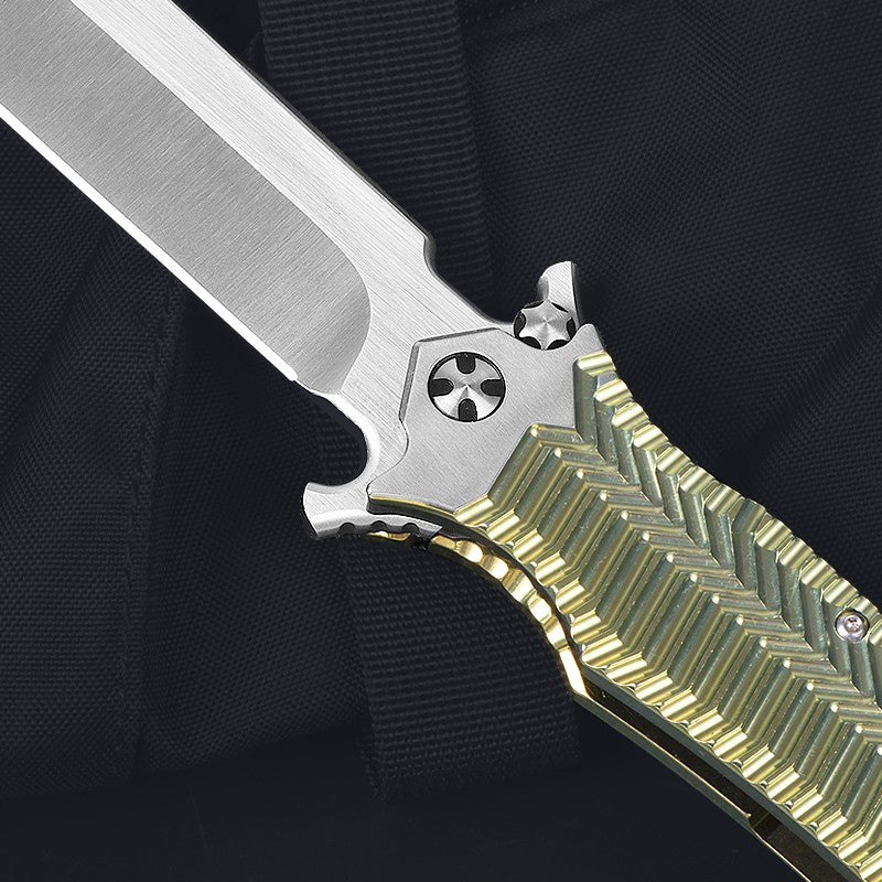 11" New Manual Folding Knife VGA10 Blade Full T4C Titanium HandlePocket Camping Utility Knife VTF128