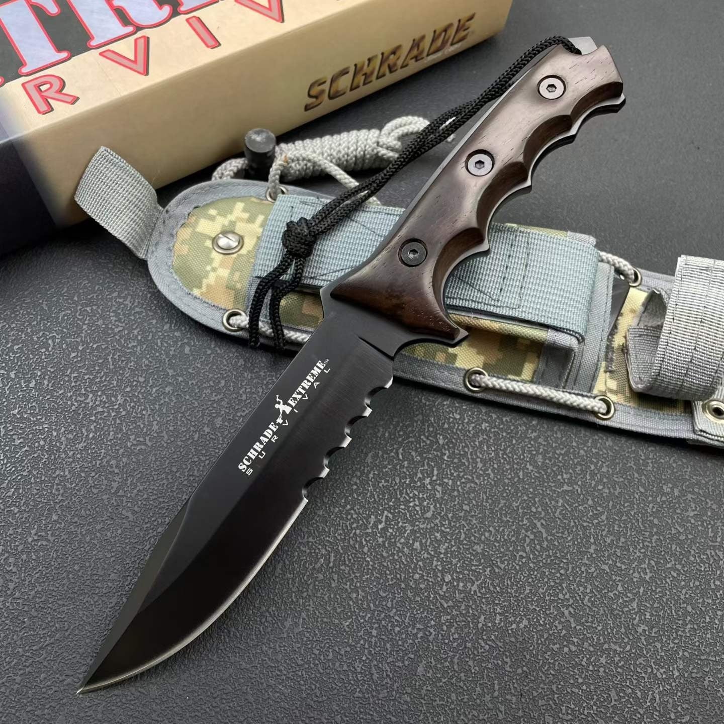12'' New 9Cr15MoV Steels ABS handle Outdoor camping tool Hunting Knife VTH87W