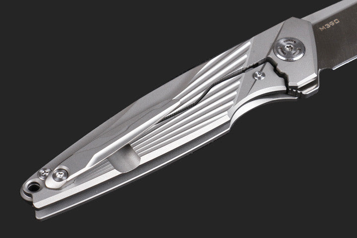 8'' New CNC M390 Steel Blade Full T4C Titanium Handle Pocket Camping Utility Outdoor Folding Knife DF96