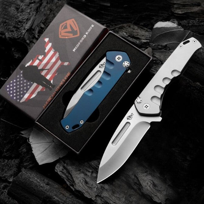 8.5''New Manual Folding Knife D2 Steel Blade All Steel Handle Folding Knife DF33