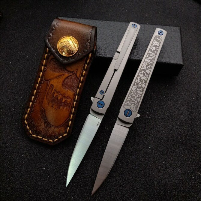 7'' New M390 Blade Full TC4 T4C Handle Camping Tool Folding Knife VTF179