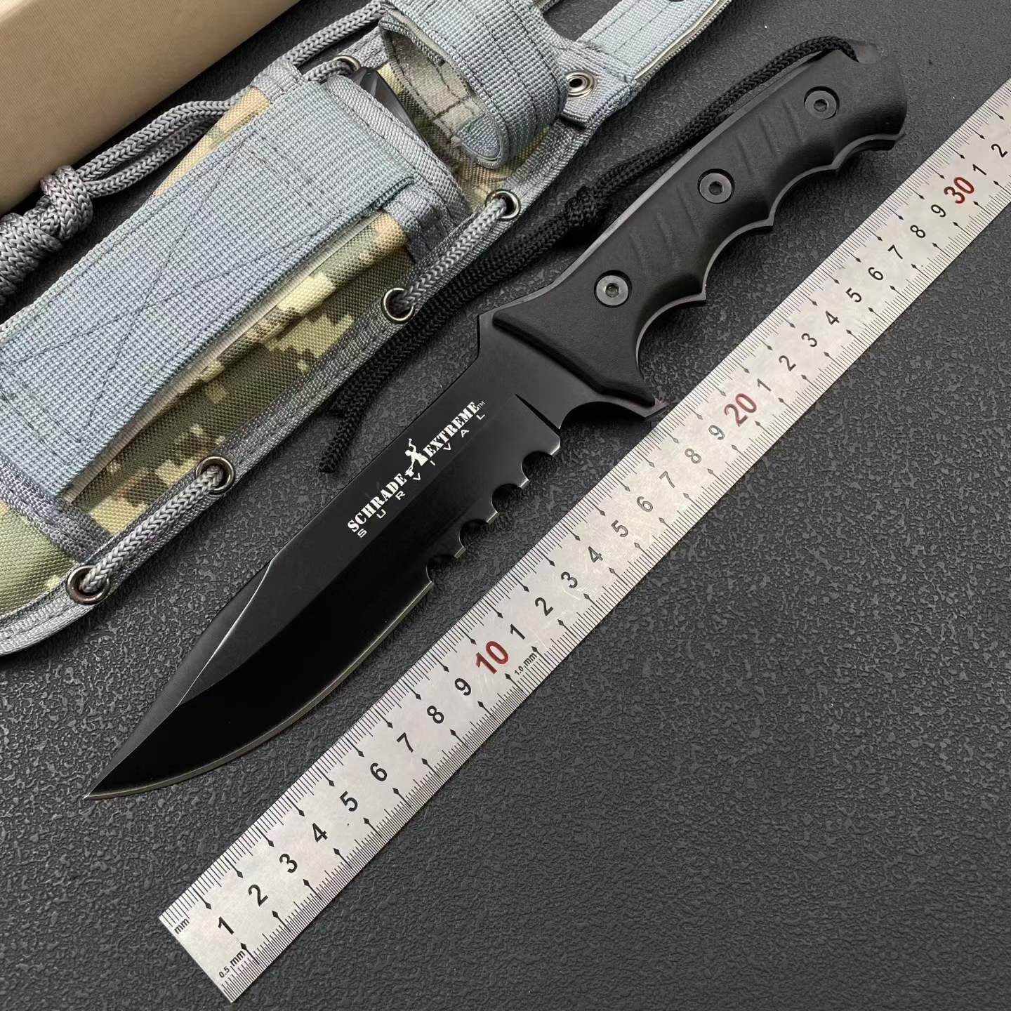 12'' New 9Cr15MoV Steels ABS handle Outdoor camping tool Hunting Knife VTH87
