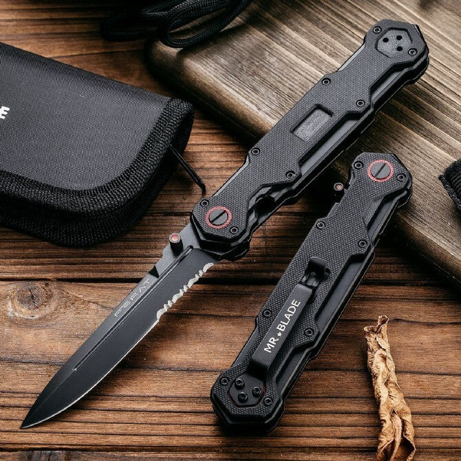 9.5''New Manual Folding Knife D2 Blade G10 Handle Outdoor Pocket Knife VTF87