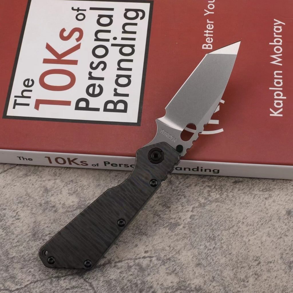 New StoneWash D2 steel Blade Full T4C Titanium Handle Pocket Camping Utility Outdoor Folding Knife DF31