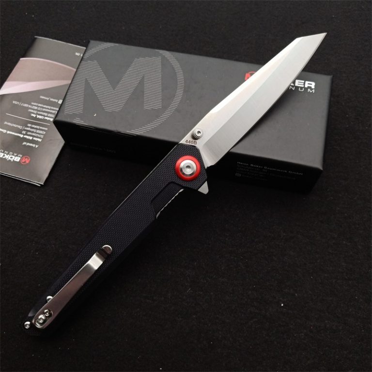 8'' New CNC Fast Opening 440B Steel Blade G10 Handle Camping Folding Knife VTF27