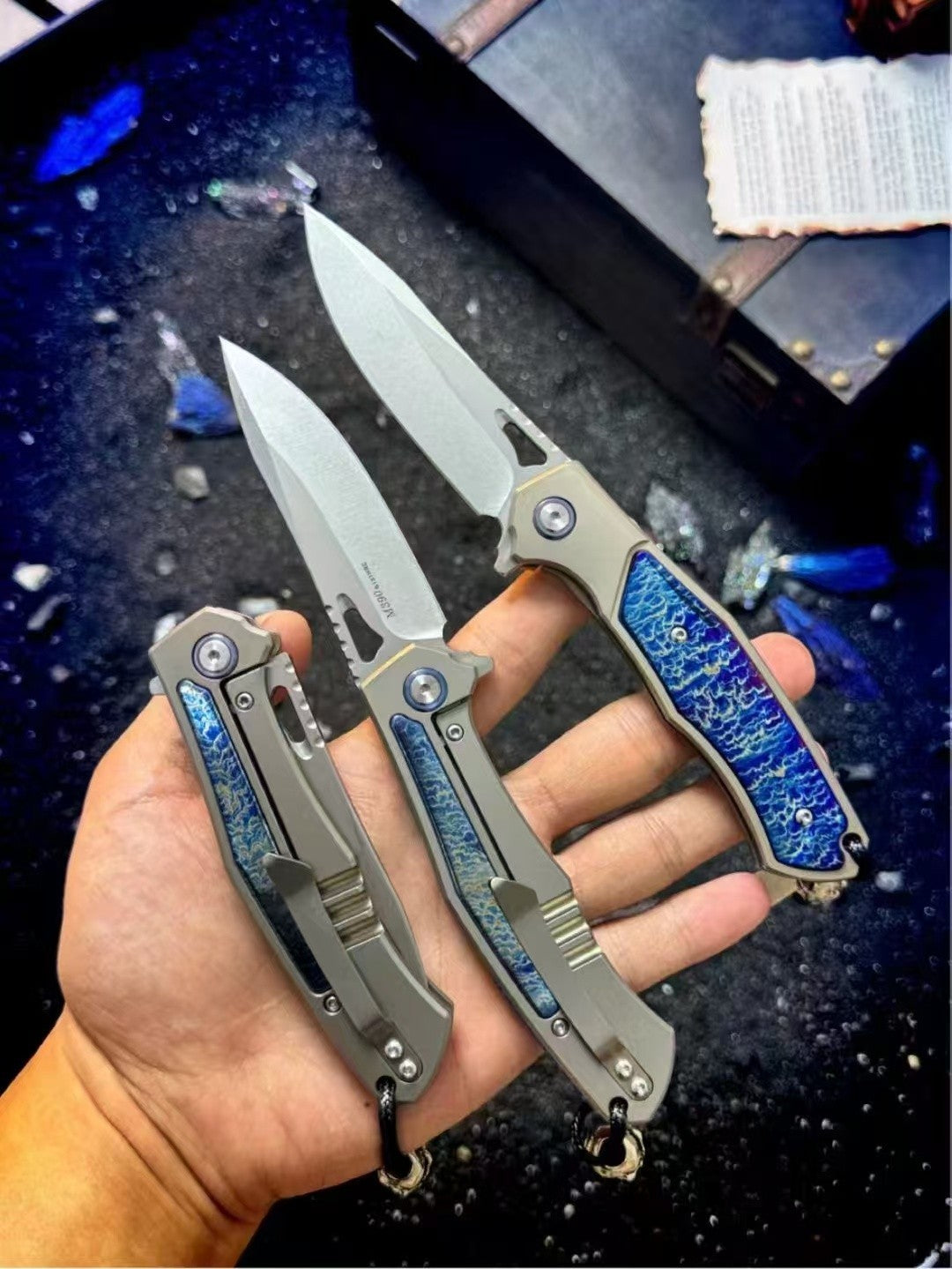 M390 Blade TC4 T4C Handle Collection Folding Outdoor Pocket Knife VTF111