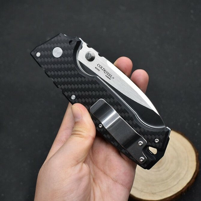 New M390 Steel Blade carbon fiber Handle Pocket Utility Back Lock Camping Folding Knife VTF190