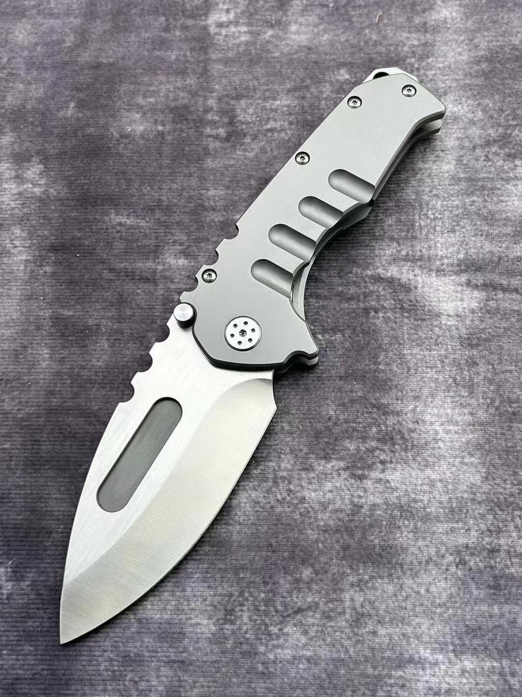 8.5''New CNC D2 Steel Blade Full T4C Titanium Handle  Pocket Camping Utility Outdoor Folding Knife VTF59T