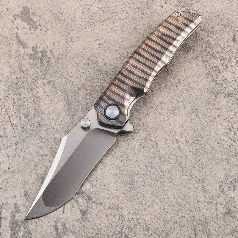 New CNC VG10 Steel Blade Full T4C Titanium Handle Pocket Camping Collection Utility Folding Knife VTF25