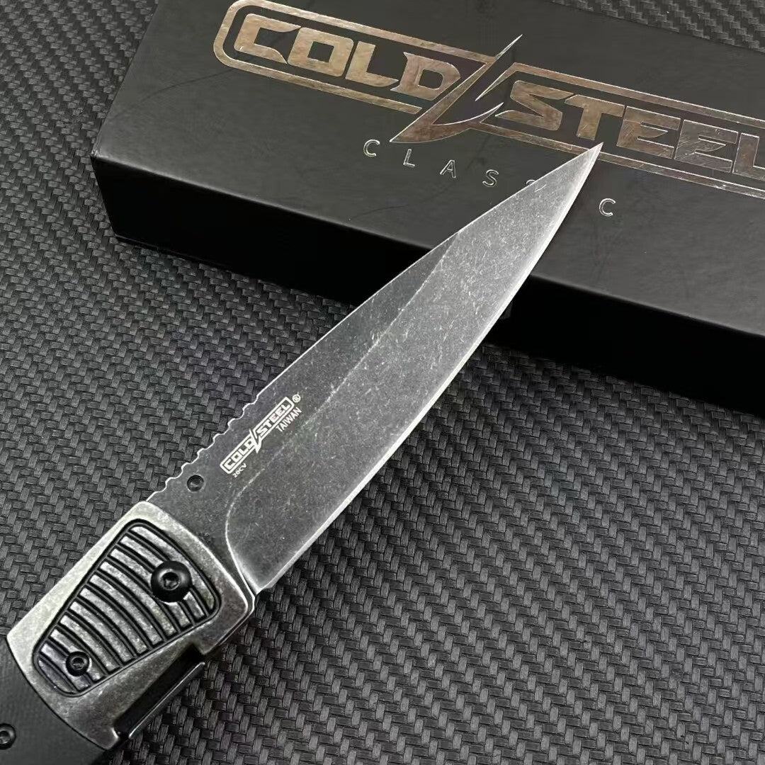 9''New Stone Wash CPM 20CV Blade G10 Handle Tactics Folding Pocket Knife VTF199