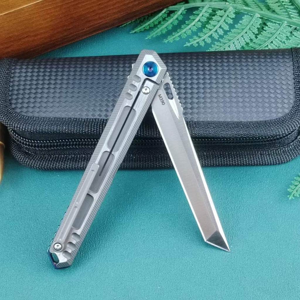 New M390 Blade Full T4C Titanium Handle Pocket Camping Utility Outdoor Collection Folding Knife VTF11