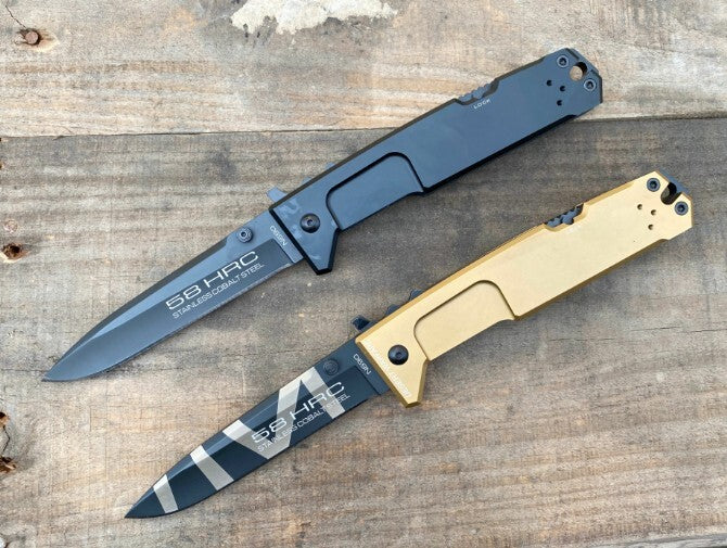 10'' New 5MM Blade Aluminum Handle Lockback Camping Pocket Folding Knife VTF80