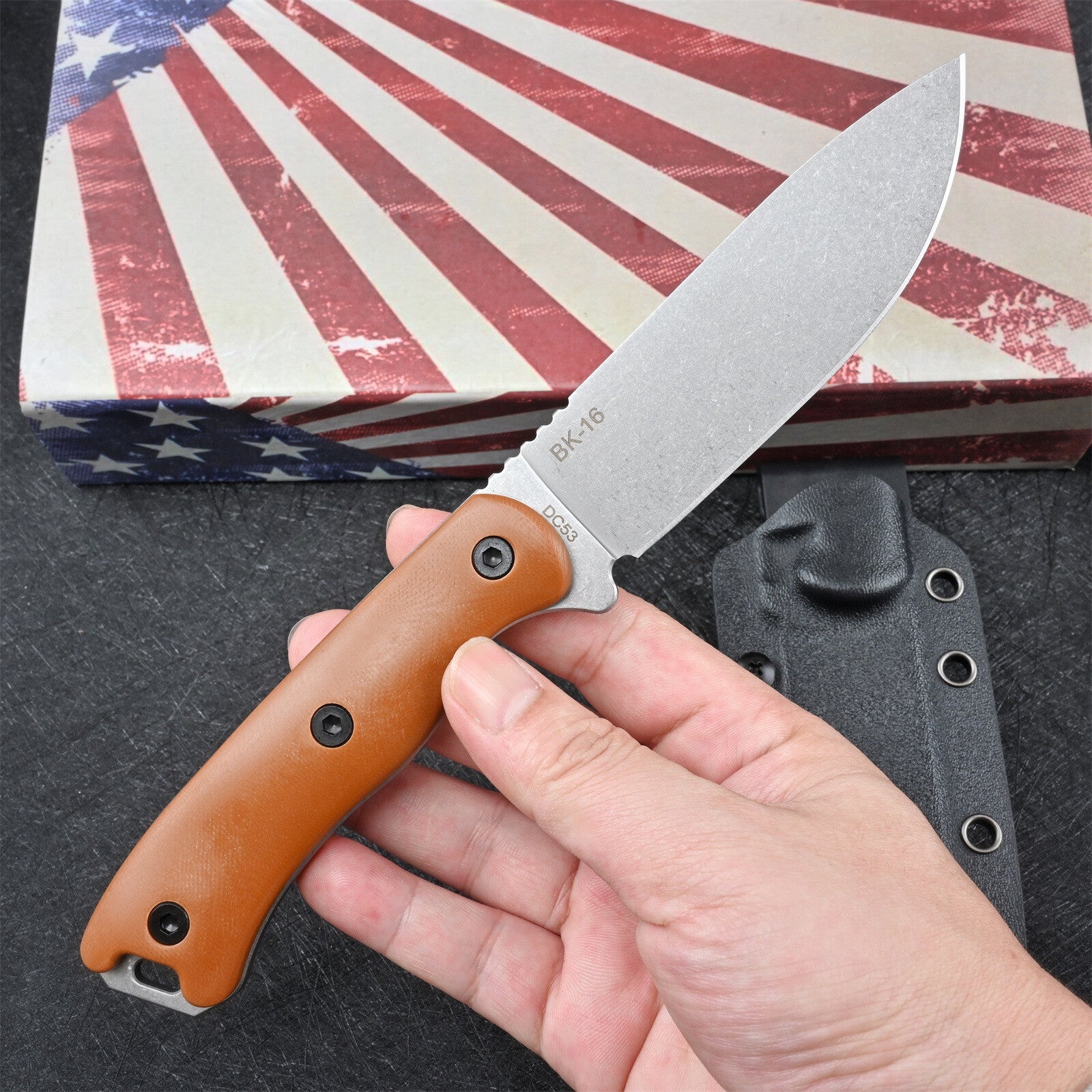 9'' New CNC DC53 Blade Full Tang G10 Handle Camping Outdoor Tool Knife VTH13