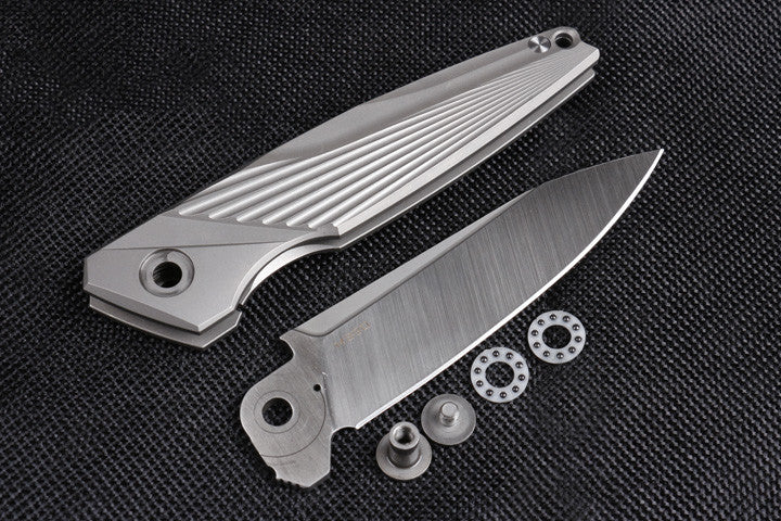 8'' New CNC M390 Steel Blade Full T4C Titanium Handle Pocket Camping Utility Outdoor Folding Knife DF96