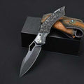 8.5'' New Manual Folding Knife UZI Steels Blade Ebony Handle Folding Knife VTF67