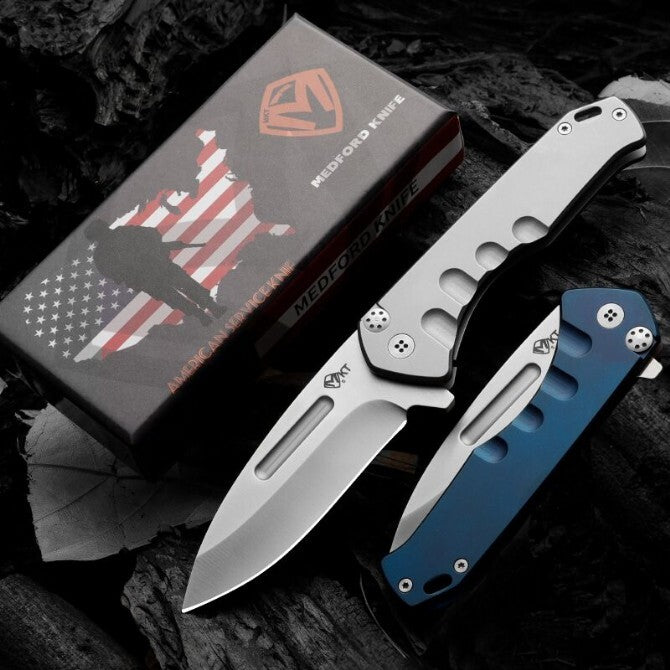 8.5''New Manual Folding Knife D2 Steel Blade All Steel Handle Folding Knife DF33