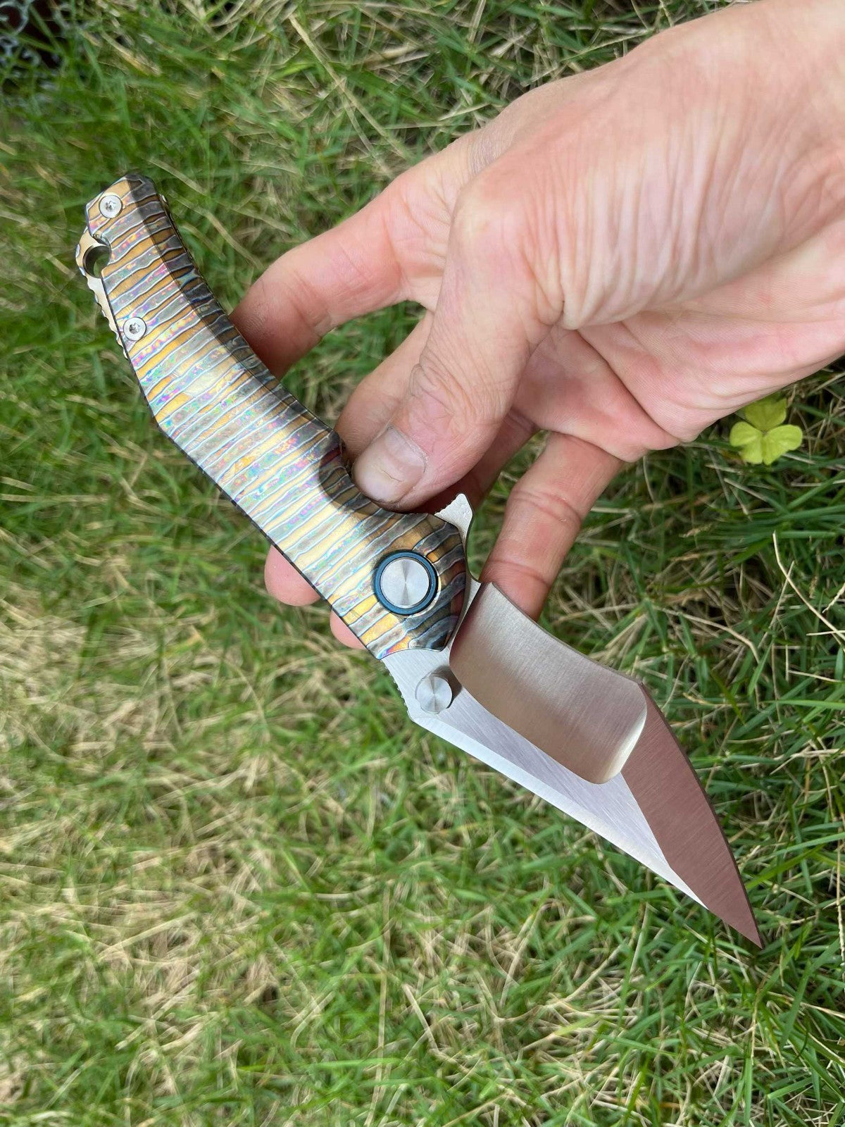 8'' New VG10 Blade Full T4C Titanium HandleFolding Camping Outdoor Utility Pocket Knife VTF200