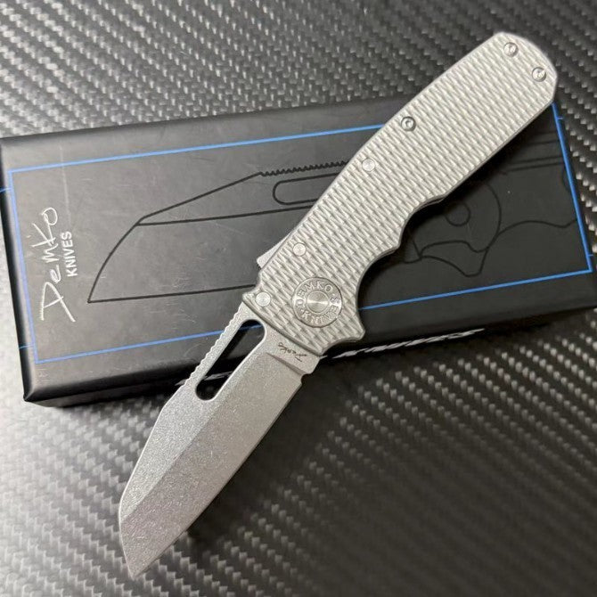 7'' New S35VN Blade Full T4C Titanium Handle Folding Camping Utility Pocket Knife VTF83T