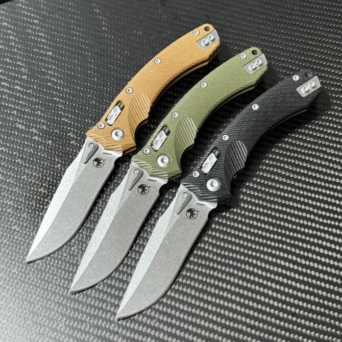 9''New StoneWash M390 Blade G10 Handle Pocket Folding Camping Tool Knife VTF110G