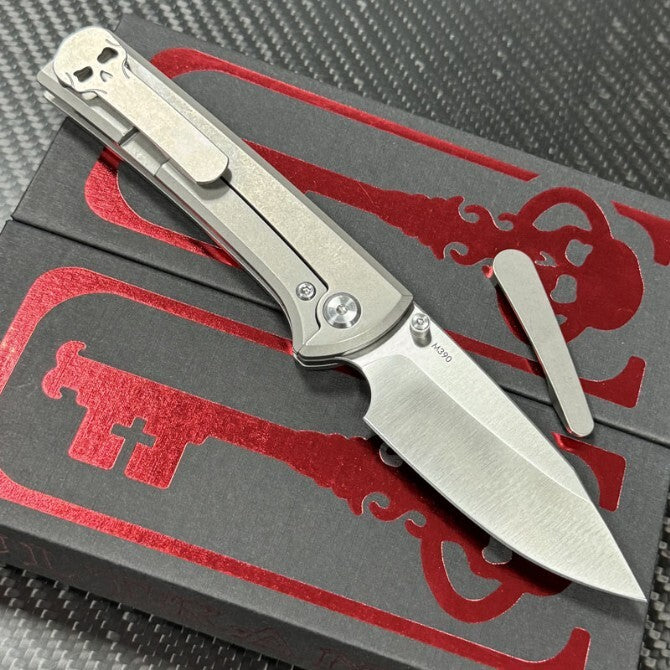 8'' New Folding Knife M390 Blade Full T4C Titanium Handle  Camping Knife VTF119