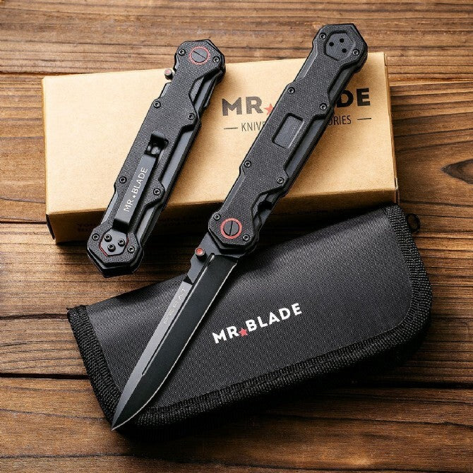 9.5''New Manual Folding Knife D2 Blade G10 Handle Outdoor Pocket Knife VTF87