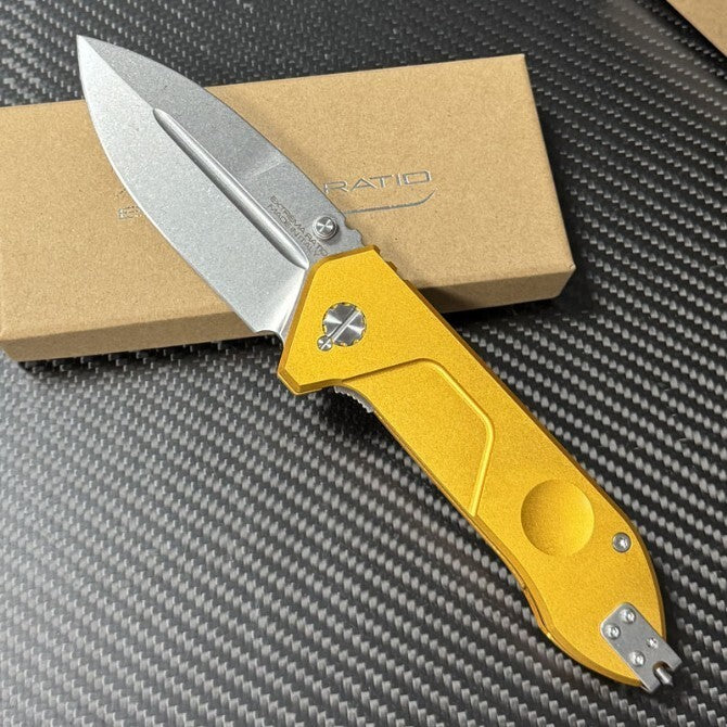 9.5'' New CNC Stone wash N690 Blade Aluminum Handle Survival Folding Knife VTF76